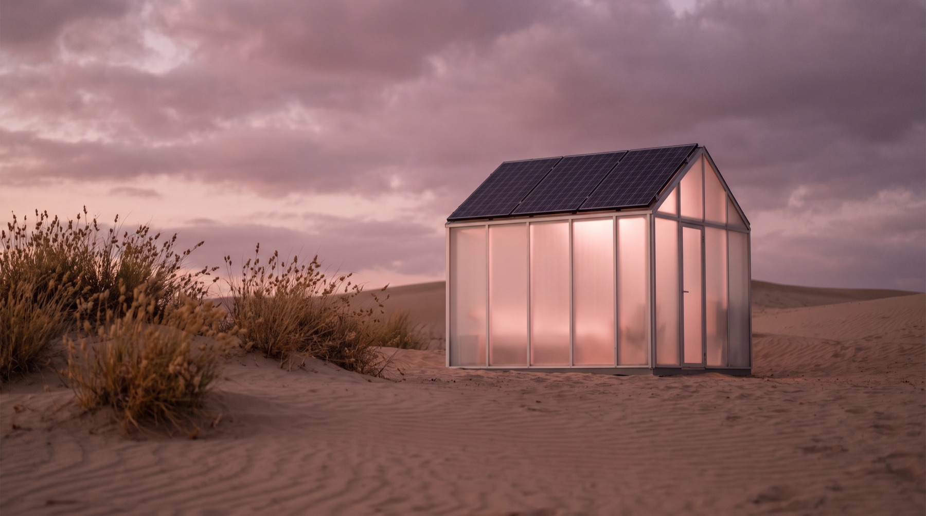 A glass house with a solar-panelled roof glowing warmly – the booked install that reactivating an old solar lead produces