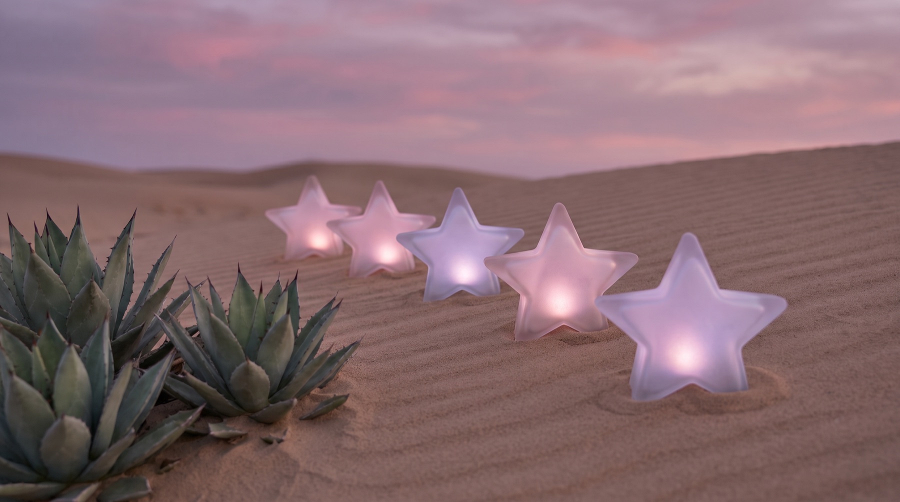A rising row of glowing glass review stars – a reputation management bot builds a steady stream of recent, genuine reviews